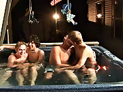 We got 4 boys: Tanner, Dakota, Tommy, and Josh all in the oversexed tub, ready to make it one Tartarus of a party gay group blow job