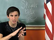 We start off hearing where Skyelr Bleu is from and what he likes best round his hometown gay twinks hardcore at Teach Twinks
